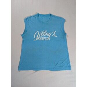 Vtg Gilley's Pasadena Texas Club Sleeveless Shirt 80s Double-Sided Single Stitch